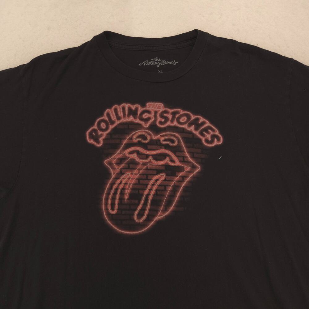 The Rolling Stones Band Crew Neck Short Sleeve T Shirt Mens Size XL Black Red
